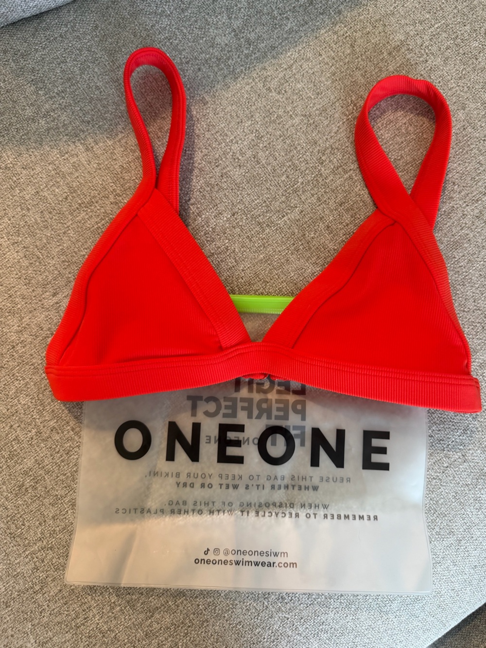 One one Red Triangle Bikini Top - Women's Swim small